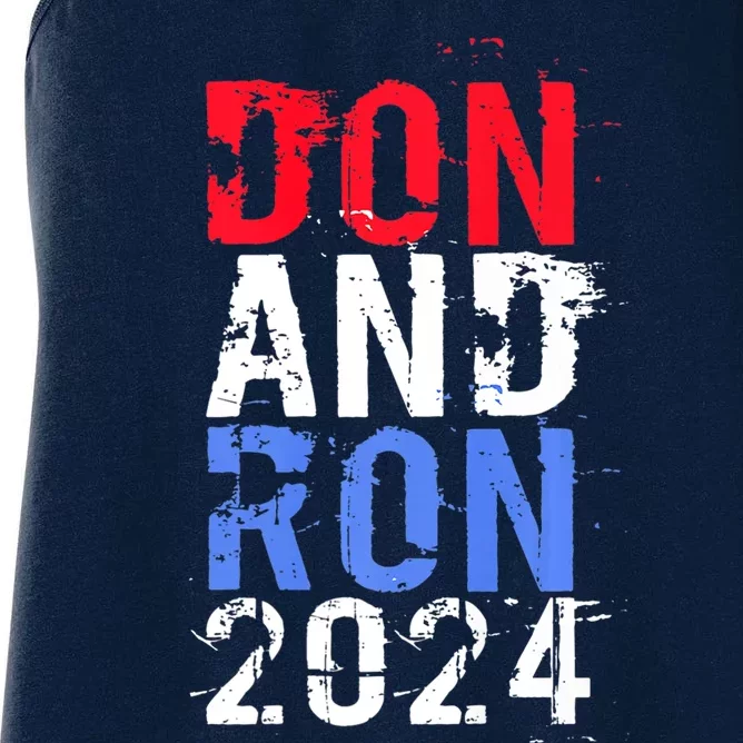 Trump DeSantis 2024 DON AND RON President Republican Party Women's Racerback Tank