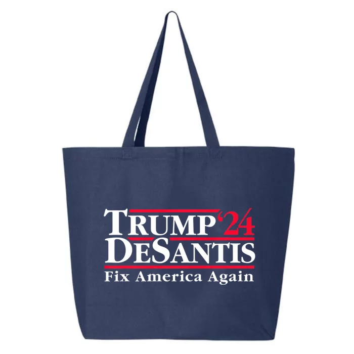 Trump DeSantis 2024 Donald Trump Ron DeSantis For President 25L Jumbo Tote