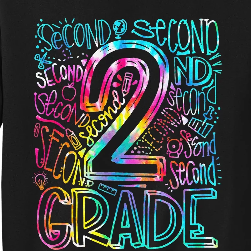 Tie Dye 2nd Grade Typography Team Second Grade Teacher Tall Sweatshirt