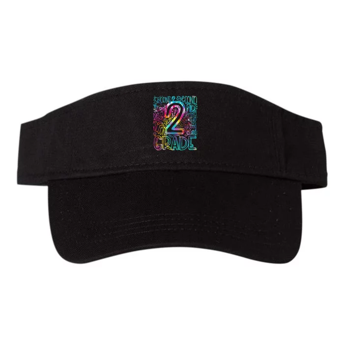 Tie Dye 2nd Grade Typography Team Second Grade Teacher Valucap Bio-Washed Visor