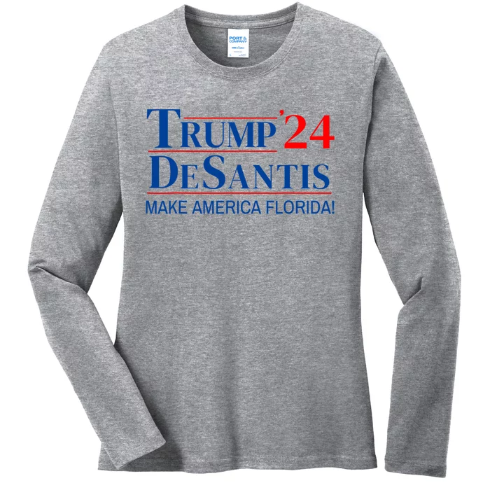 Trump DeSantis 2024 Make America Florida Republican Vintage Ladies Long Sleeve Shirt