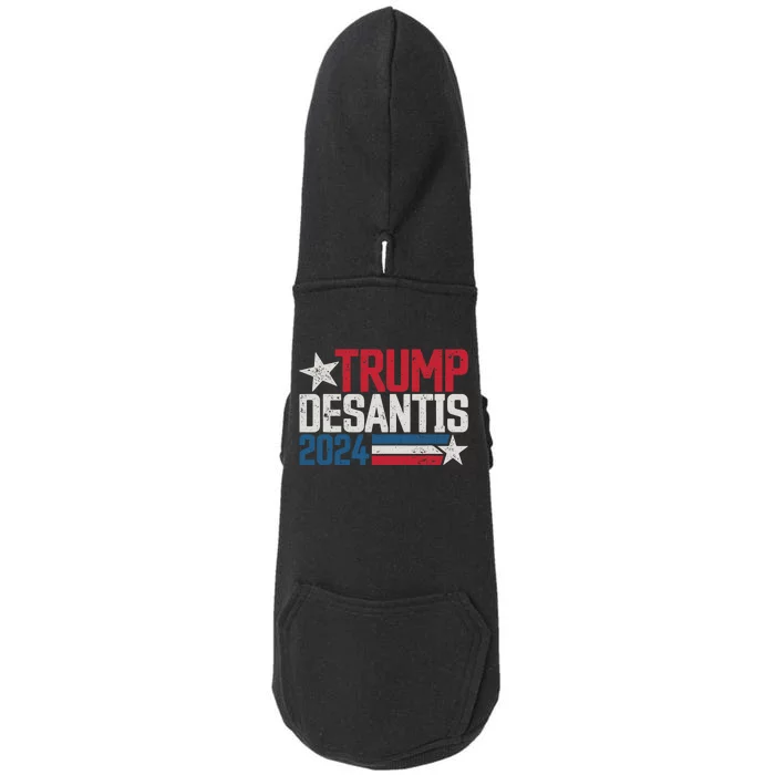 Trump Desantis 2024 Vintage Distressed Trump Desantis 2024 Doggie 3-End Fleece Hoodie