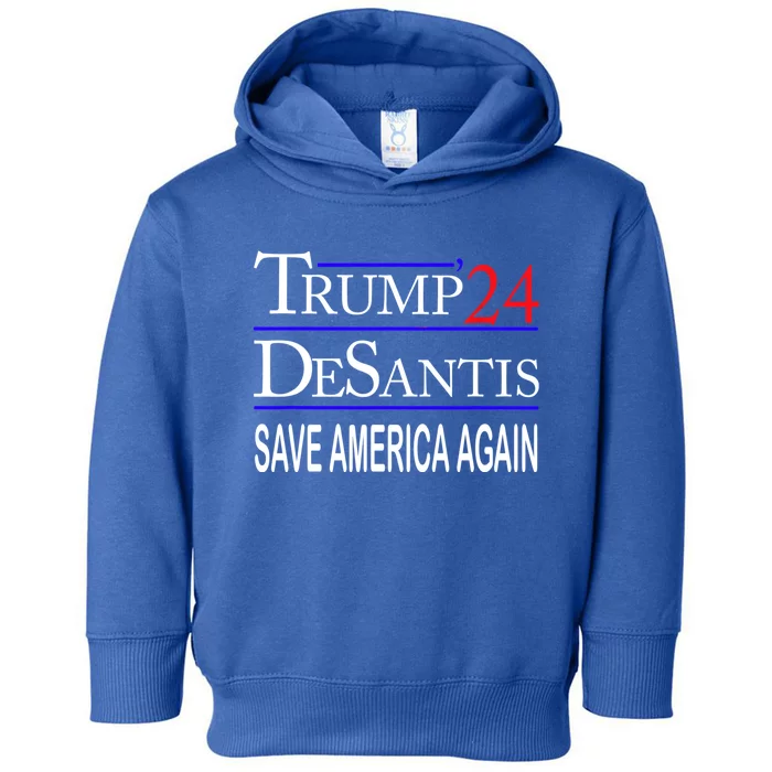 Trump Desantis 2024 Save America Again Republican Election Gift Toddler Hoodie