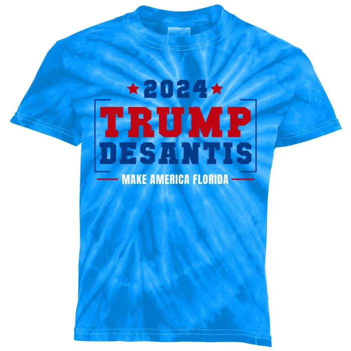 Trump Desantis 2024 Election Make America Florida Gift Kids Tie-Dye T-Shirt