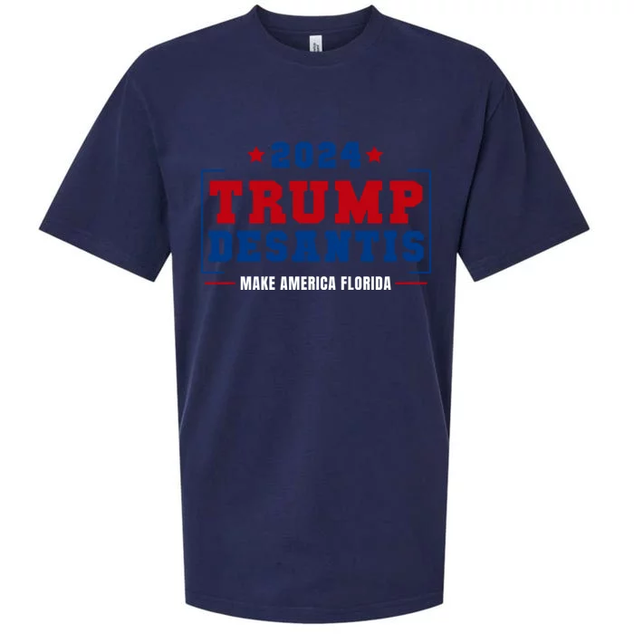 Trump Desantis 2024 Election Make America Florida Gift Sueded Cloud Jersey T-Shirt