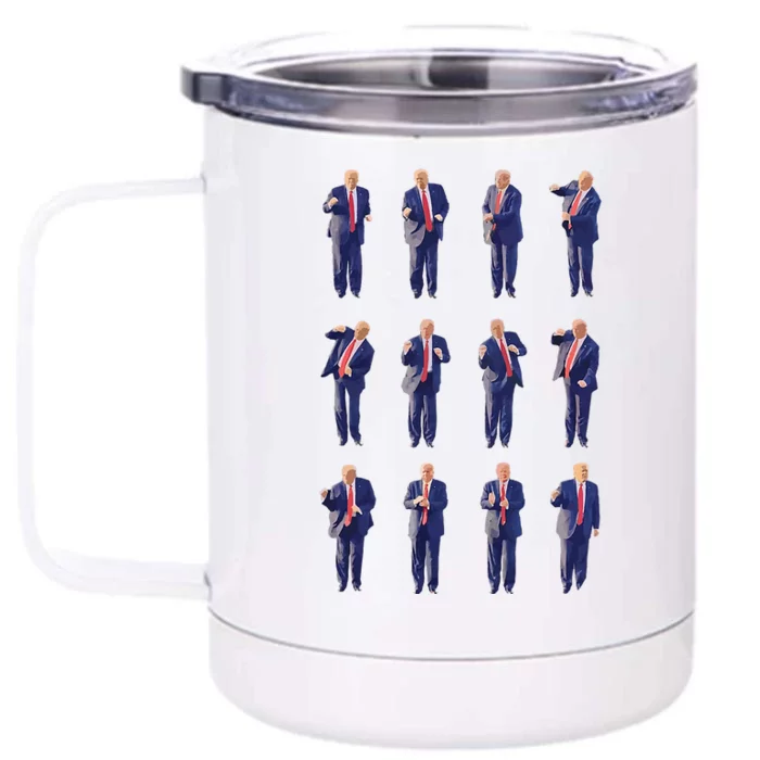 Trump Dance 4547 Dance Trump Fix America Again 2024 Front & Back 12oz Stainless Steel Tumbler Cup