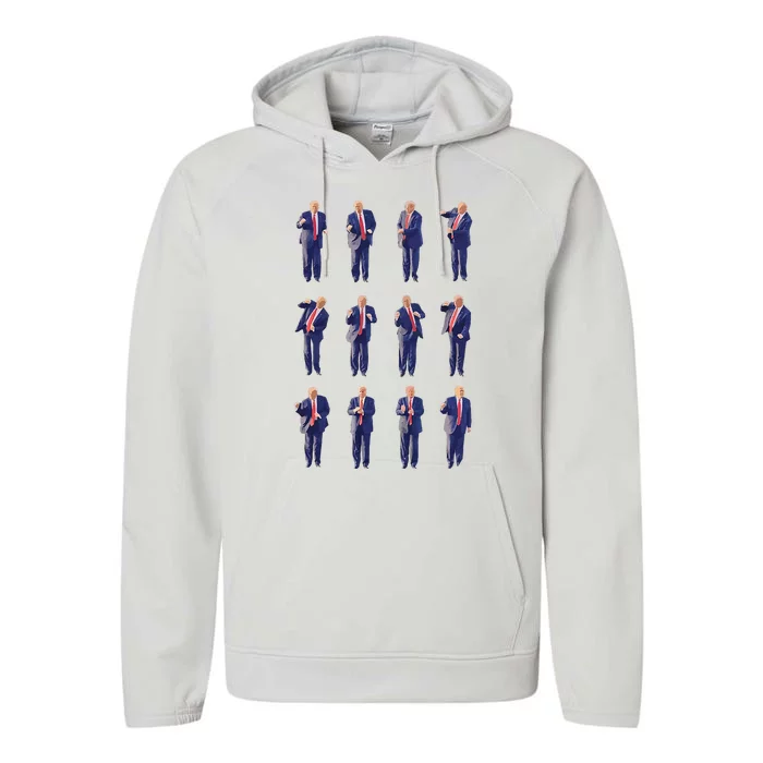 Trump Dance 4547 Dance Trump Fix America Again 2024 Performance Fleece Hoodie