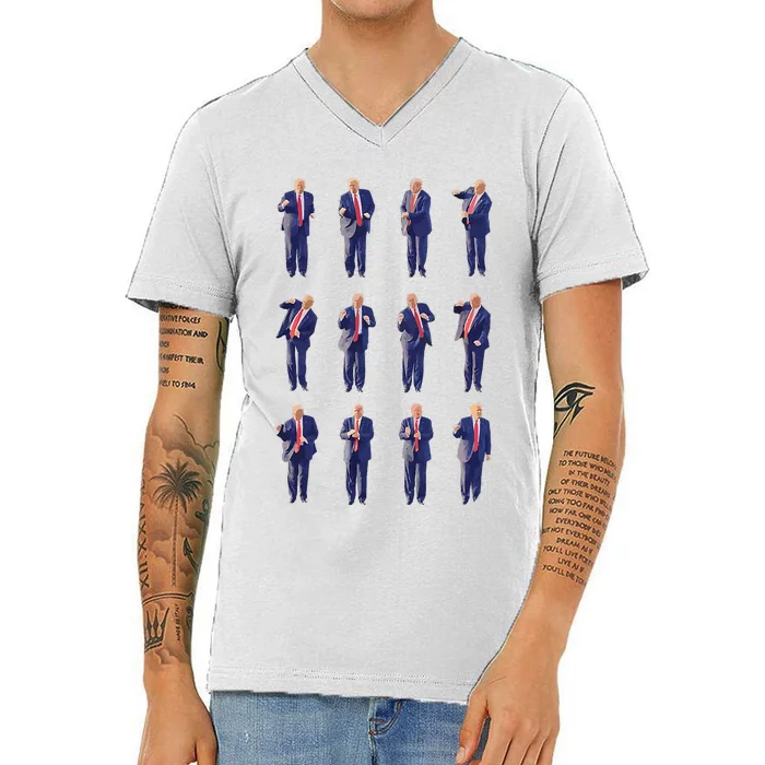 Trump Dance 4547 Dance Trump Fix America Again 2024 V-Neck T-Shirt