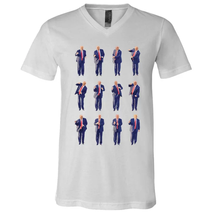 Trump Dance 4547 Dance Trump Fix America Again 2024 V-Neck T-Shirt