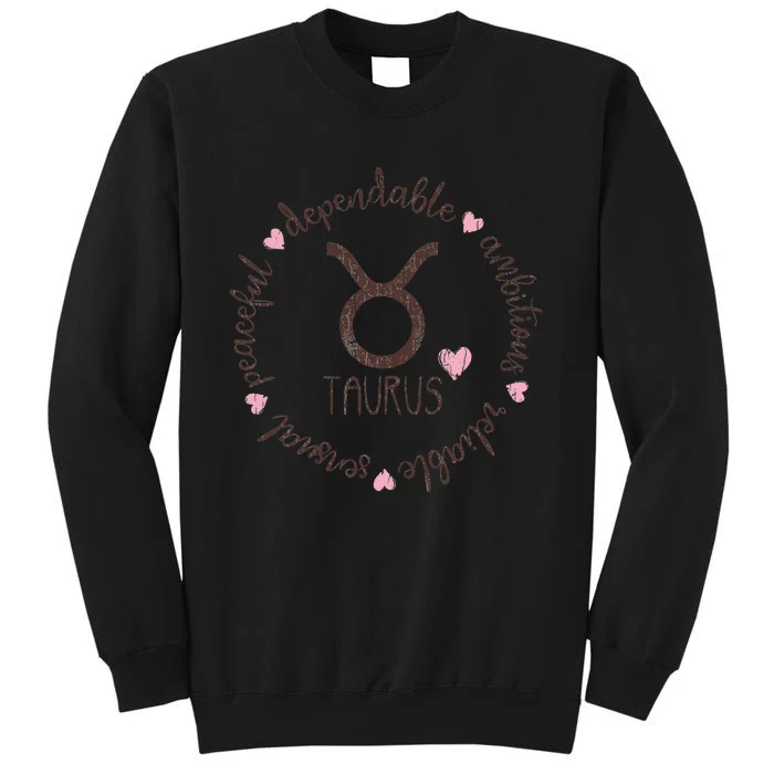 Taurus Description Apparel Wo Funny Zodiac Sign Gift Tall Sweatshirt