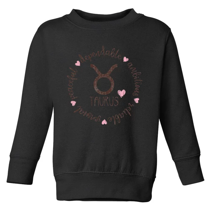 Taurus Description Apparel Wo Funny Zodiac Sign Gift Toddler Sweatshirt