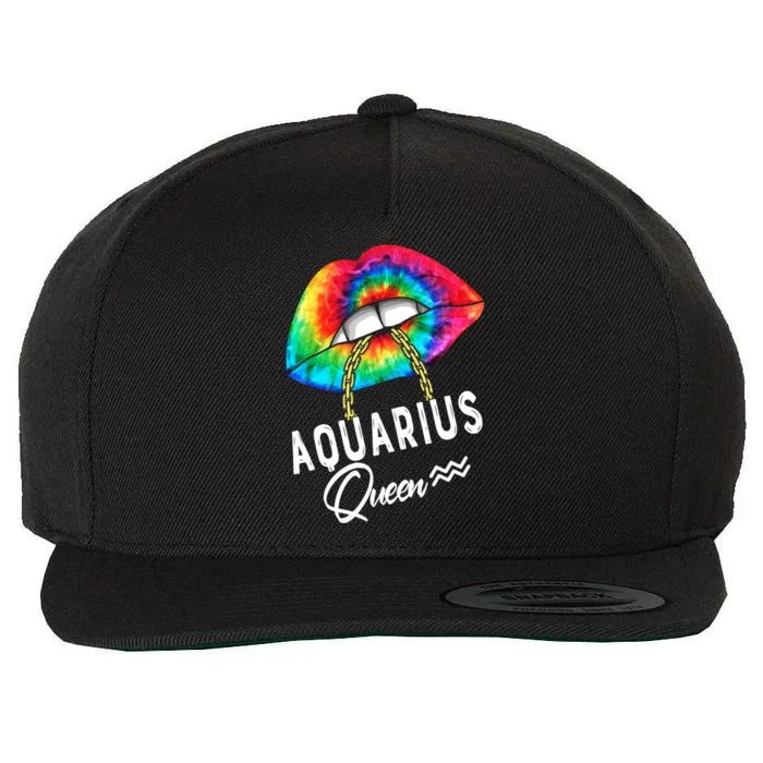 Tie Dye Aquarius Queen Lips Classic Gift Wool Snapback Cap