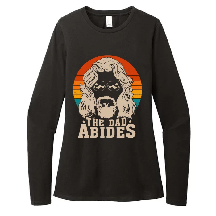 The Dad Abides Funny Fathers Day Retro Womens CVC Long Sleeve Shirt