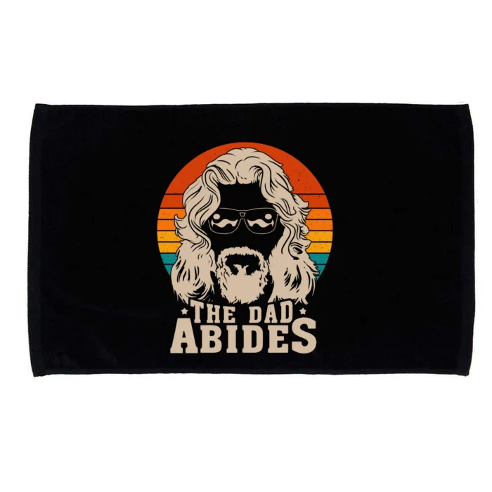 The Dad Abides Funny Fathers Day Retro Microfiber Hand Towel