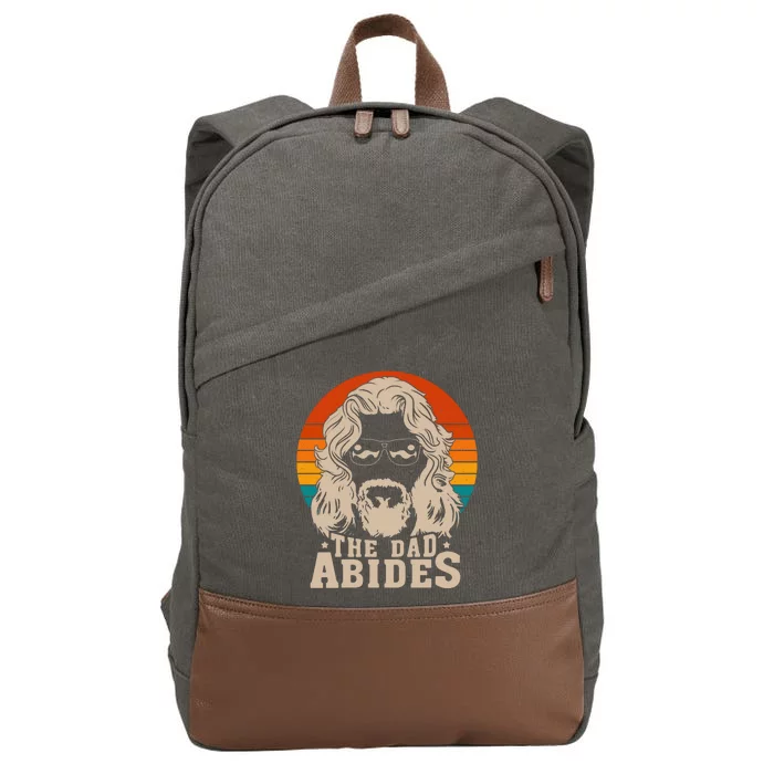 The Dad Abides Funny Fathers Day Retro Cotton Canvas Backpack