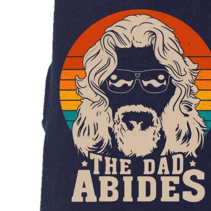 The Dad Abides Funny Fathers Day Retro Doggie 3-End Fleece Hoodie