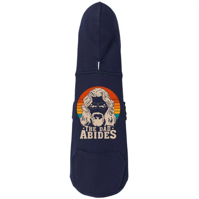 The Dad Abides Funny Fathers Day Retro Doggie 3-End Fleece Hoodie