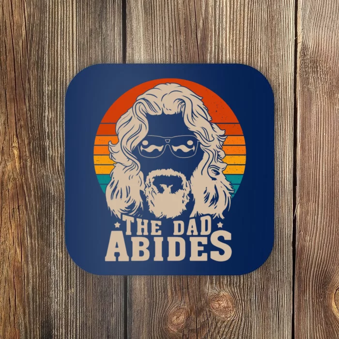 The Dad Abides Funny Fathers Day Retro Coaster