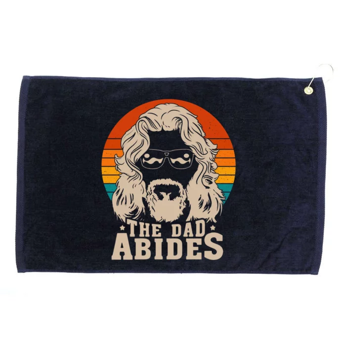 The Dad Abides Funny Fathers Day Retro Grommeted Golf Towel