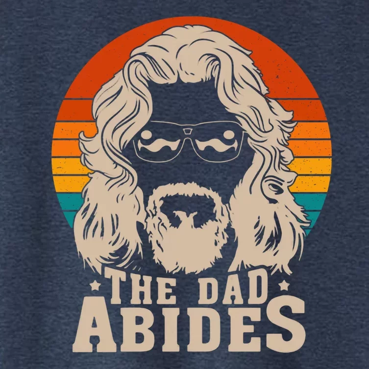 The Dad Abides Funny Fathers Day Retro Women's Crop Top Tee