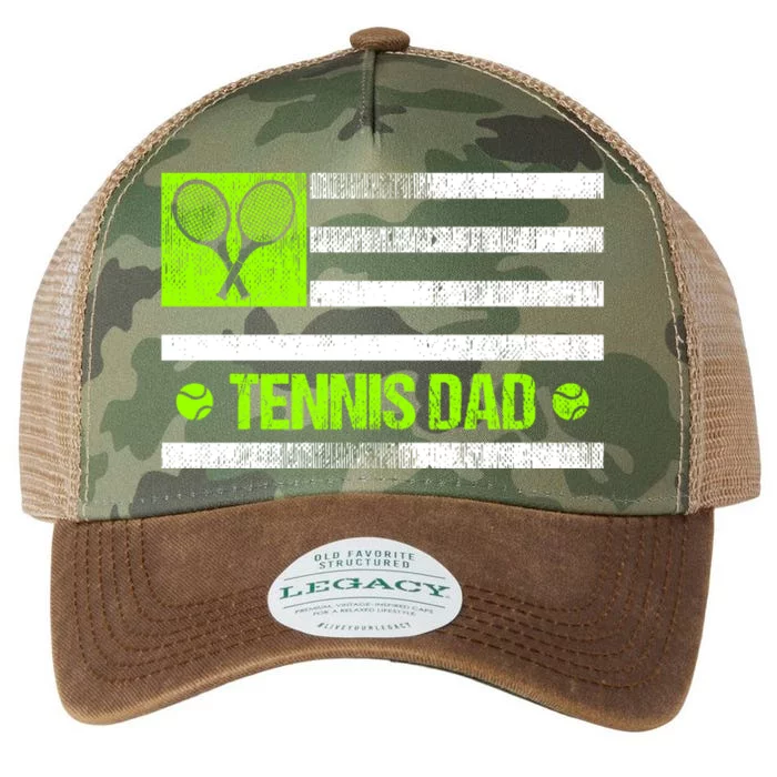 Tennis Dad American Flag Cute Gift Legacy Tie Dye Trucker Hat