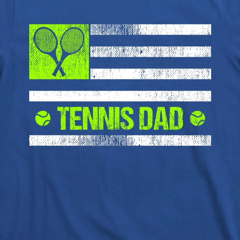 Tennis Dad American Flag Cute Gift T-Shirt