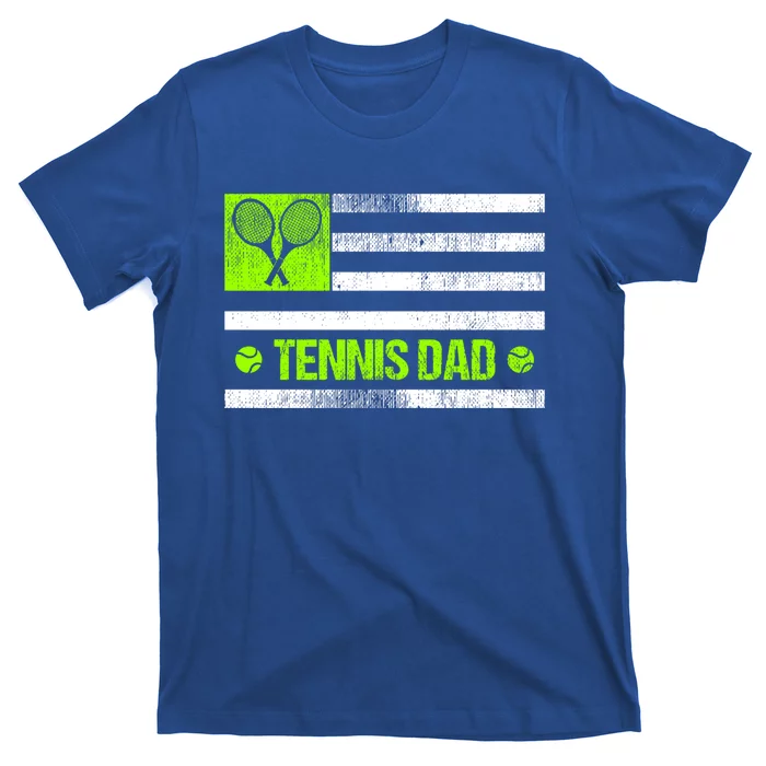 Tennis Dad American Flag Cute Gift T-Shirt