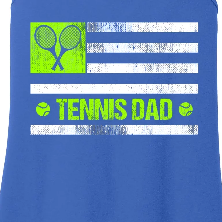 Tennis Dad American Flag Cute Gift Ladies Essential Tank