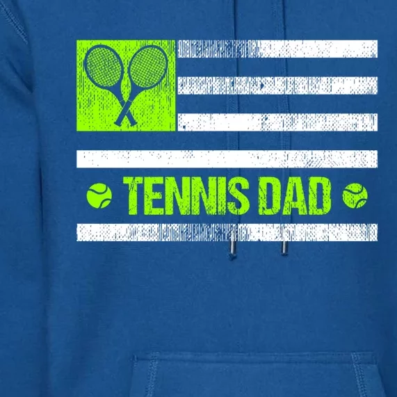 Tennis Dad American Flag Cute Gift Premium Hoodie