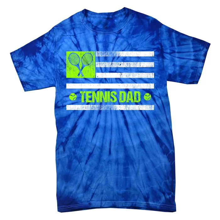 Tennis Dad American Flag Cute Gift Tie-Dye T-Shirt