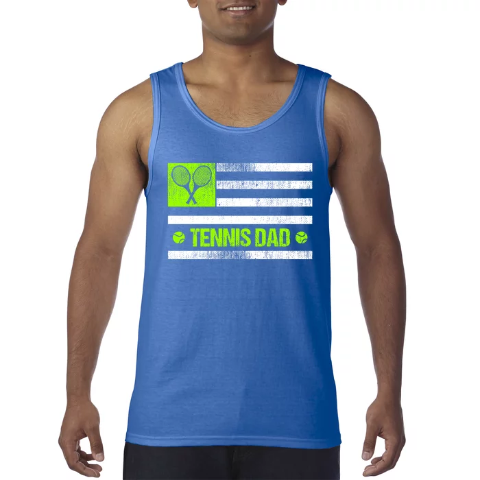 Tennis Dad American Flag Cute Gift Tank Top