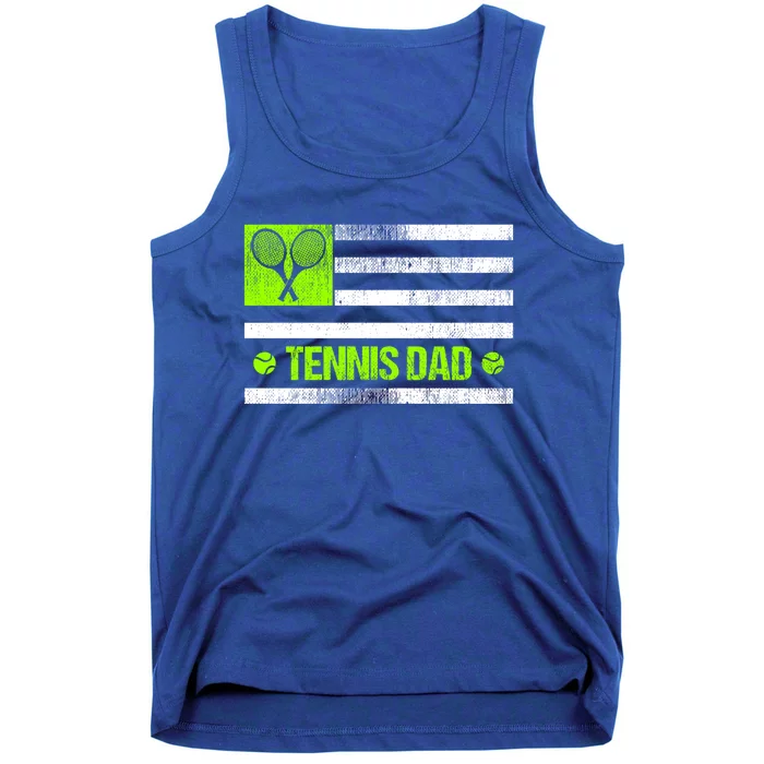 Tennis Dad American Flag Cute Gift Tank Top