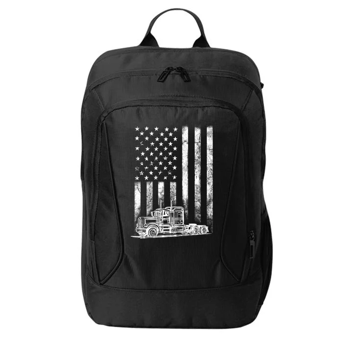 Truck Driver American Flag Trucker Vintage Gift City Backpack