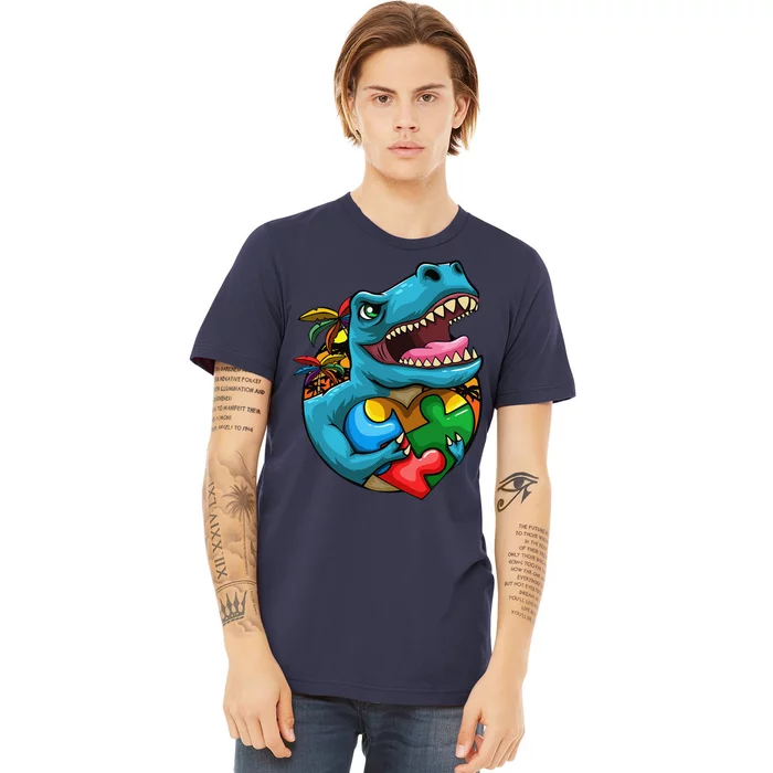 TRex Dinosaur Autism Awarenesss Fors Premium T-Shirt