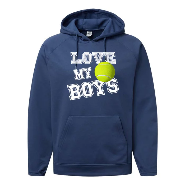 Tennis Dad And Tennis Mom I Love My Tennis Gift Performance Fleece Hoodie