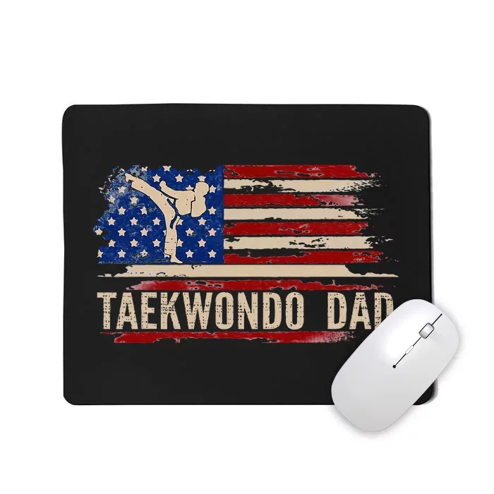 Taekwondo Dad American Usa Flag Sports The Kick Mousepad