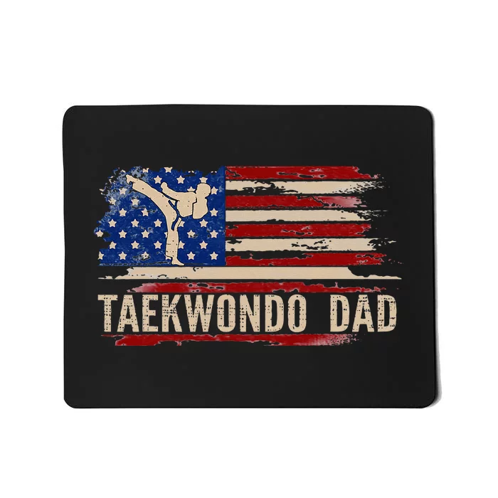 Taekwondo Dad American Usa Flag Sports The Kick Mousepad