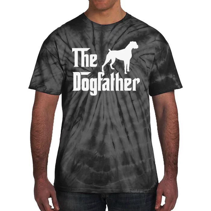 The Dogfather Boxer Dog Lover Dad Tie-Dye T-Shirt