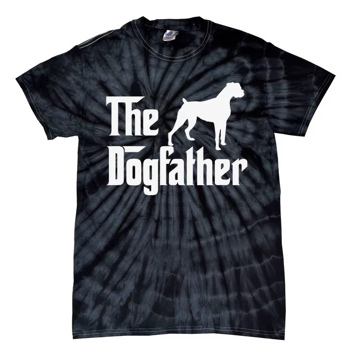 The Dogfather Boxer Dog Lover Dad Tie-Dye T-Shirt