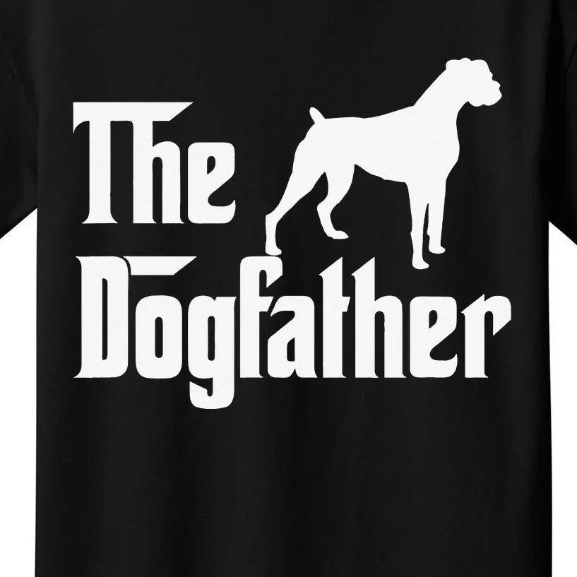 The Dogfather Boxer Dog Lover Dad Kids T-Shirt