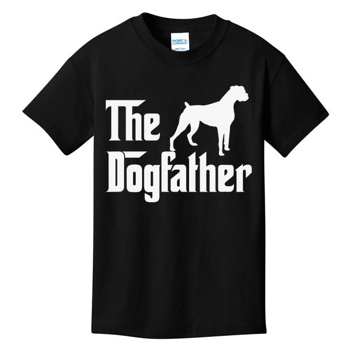 The Dogfather Boxer Dog Lover Dad Kids T-Shirt