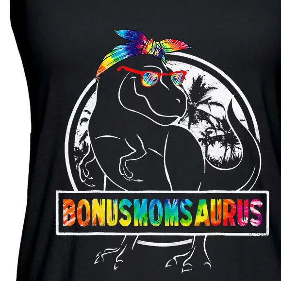 Tie Dye Bonusmomsaurus Bonus Mom Dinosaur Rex Mother's Day Ladies Essential Flowy Tank