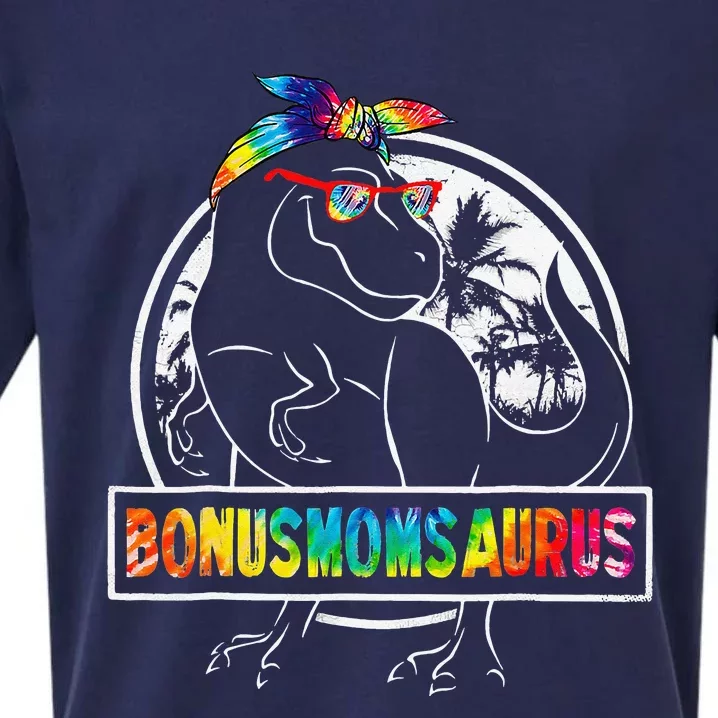 Tie Dye Bonusmomsaurus Bonus Mom Dinosaur Rex Mother's Day Sueded Cloud Jersey T-Shirt