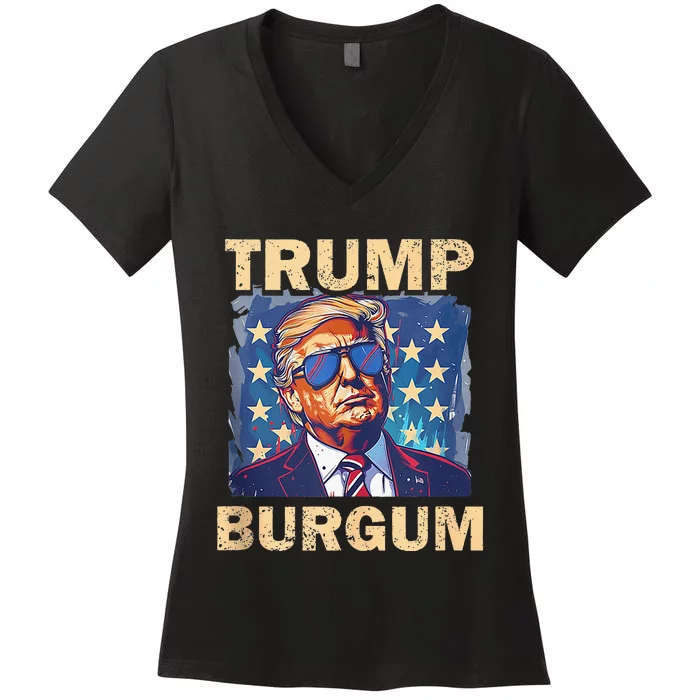 Trump Doug Burgum Presidential Campaign Voter Women's V-Neck T-Shirt