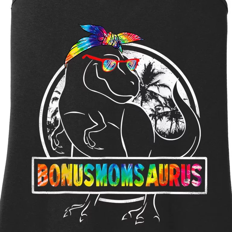 Tie Dye Bonusmomsaurus Bonus Mom Dinosaur Rex Mother's Day Ladies Essential Tank