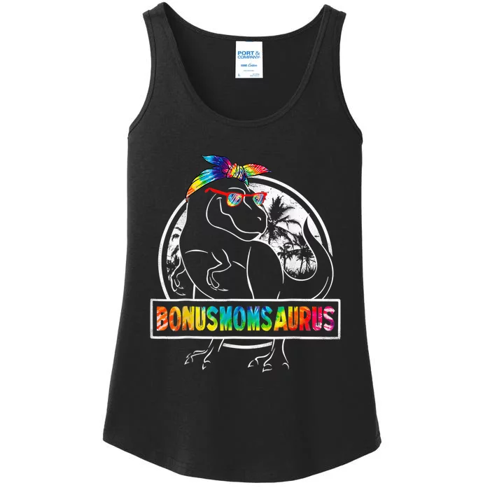 Tie Dye Bonusmomsaurus Bonus Mom Dinosaur Rex Mother's Day Ladies Essential Tank