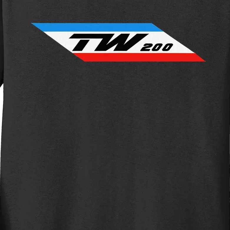 Tw200 Dirt Bike Motorcycle Tdub Gas Tank Red Blue Kids Long Sleeve Shirt