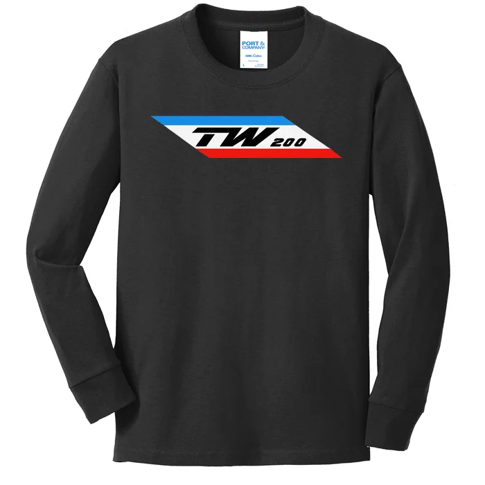 Tw200 Dirt Bike Motorcycle Tdub Gas Tank Red Blue Kids Long Sleeve Shirt