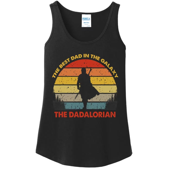 The Dadalorian Best Dad In The Galaxy Retro Vintage Ladies Essential Tank