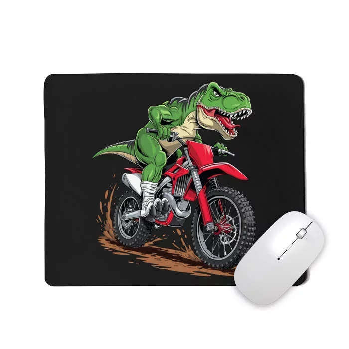 Trex Dirt Bike For Boy Dinosaur Riding Motorcycle Mousepad